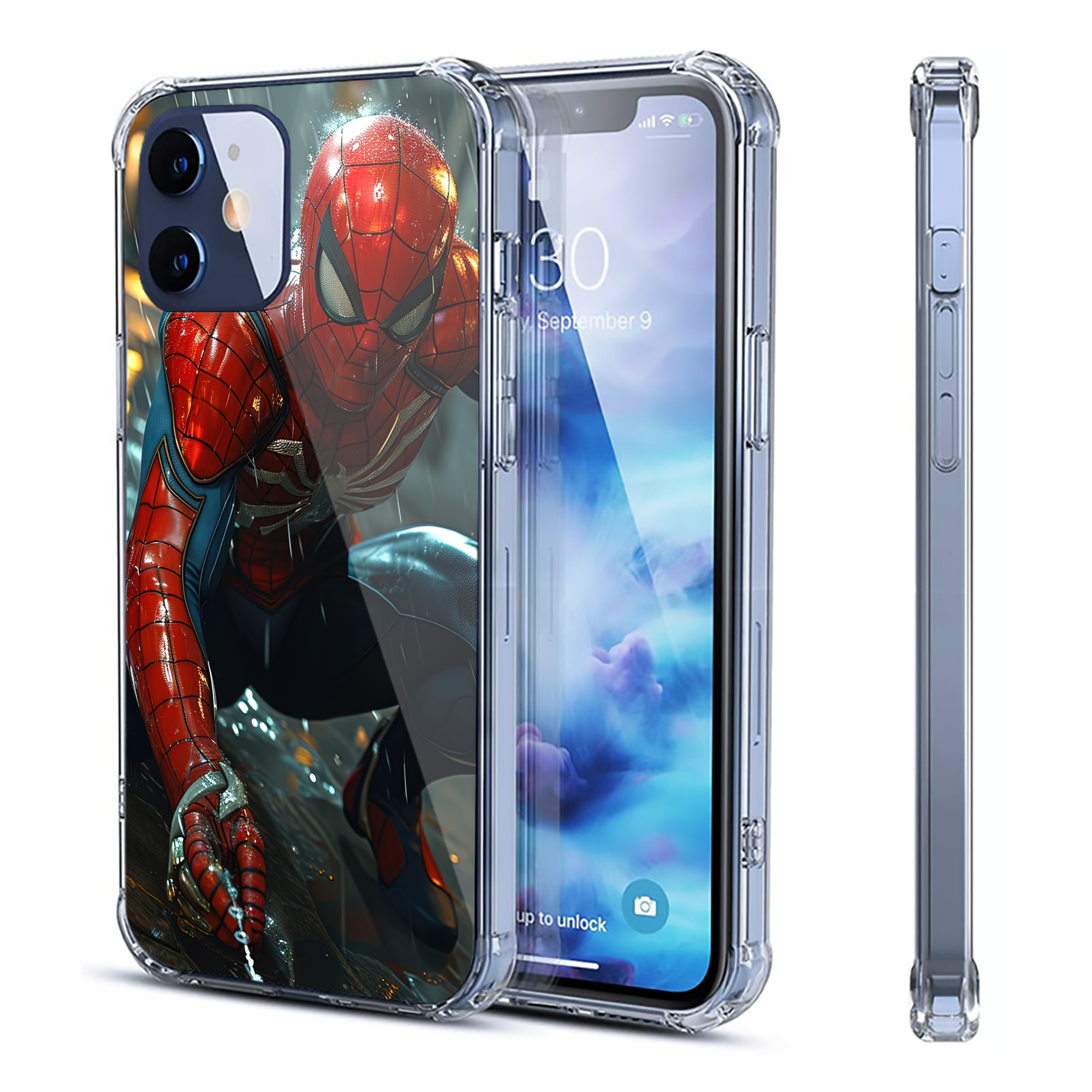 （画像用） Spider Man スパイダーマン 【iPhone 12シリーズ対応】透明スマホケース（クリアソフトケース）